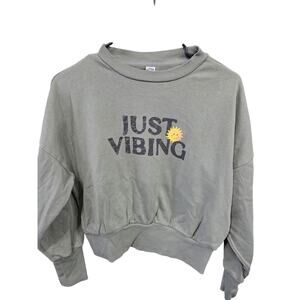 Olive Green "Just Vibing" Sweater - Old Navy - S